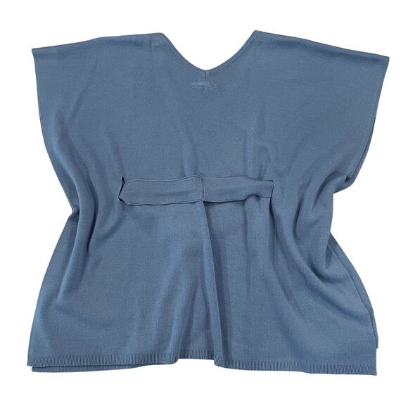 Ann Taylor Blue Belted V-Neck Knit Poncho Sweater - SIZE XS/S - Picture 2 of 7